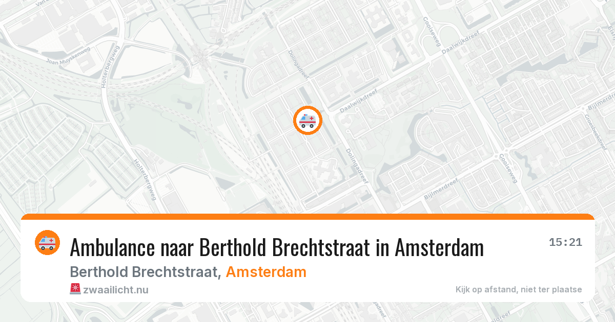 Ambulance naar Berthold Brechtstraat in Amsterdam — 14 mrt 2026