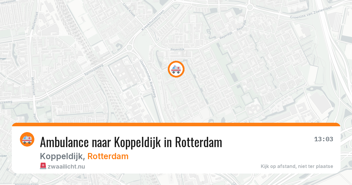 Ambulance naar Koppeldijk in Rotterdam — 25 mrt 2026