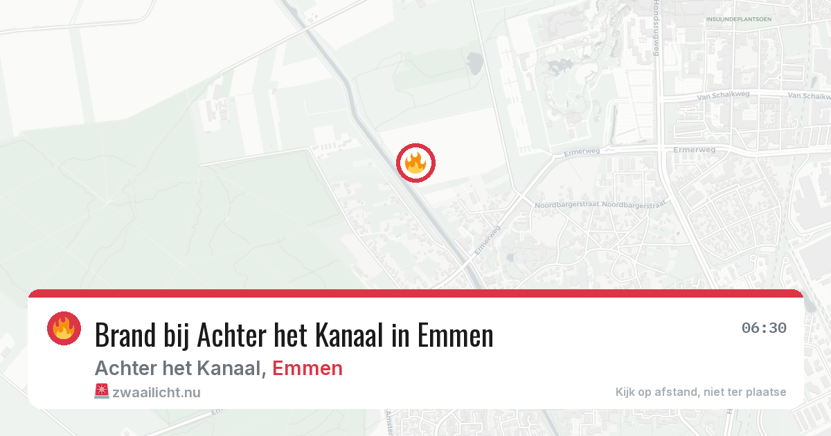 Brand bij Achter het Kanaal in Emmen — 26 jun 2026