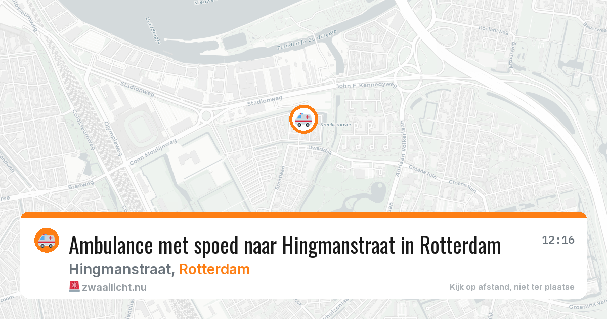 Ambulance met spoed naar Hingmanstraat in Rotterdam — 9 jul 2026