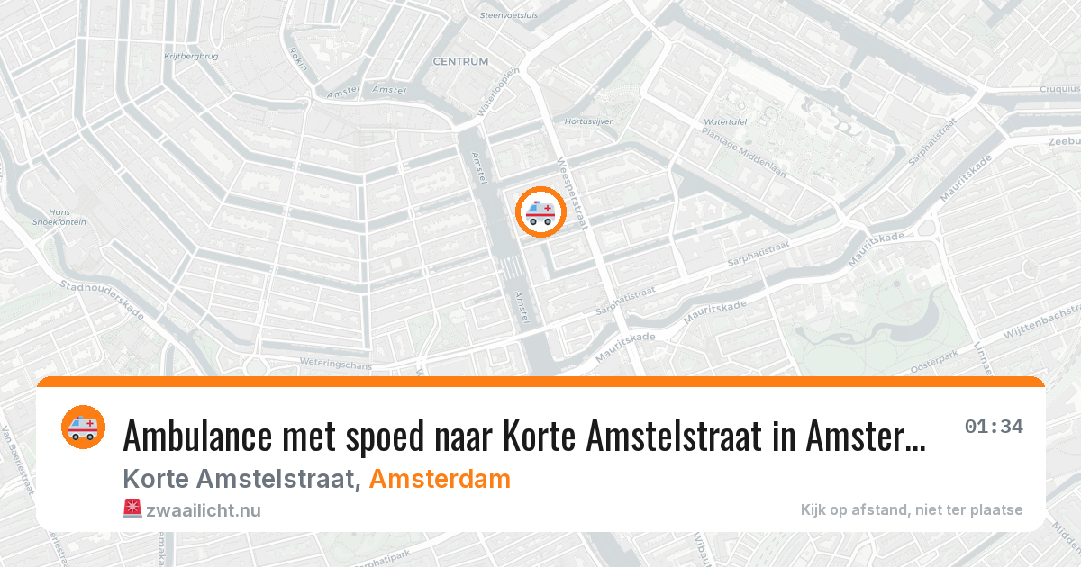 Ambulance met spoed naar Korte Amstelstraat in Amsterdam — 20 mrt 2026