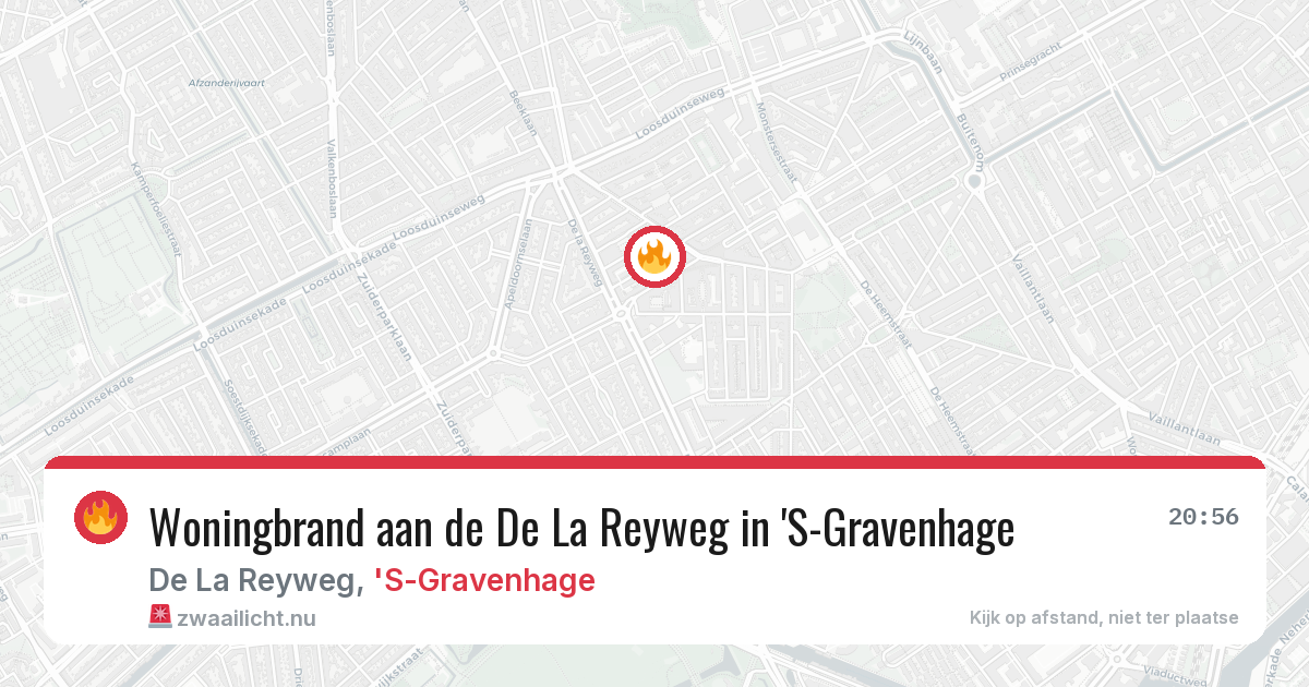 Woningbrand aan de De La Reyweg in 'S-Gravenhage — 1 apr 2026