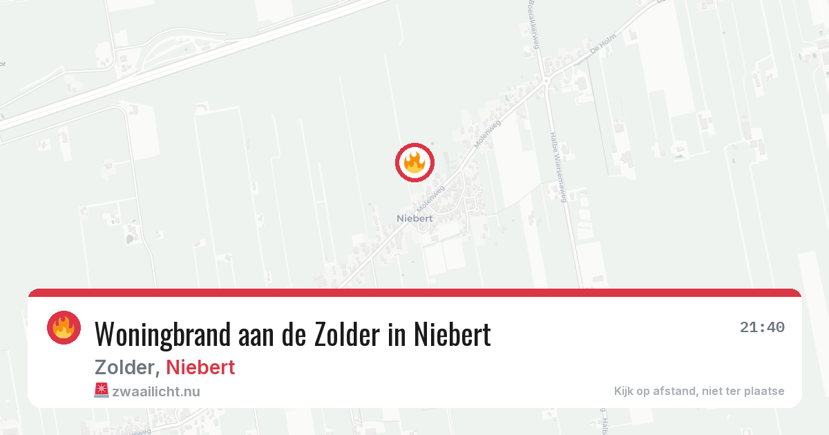 Woningbrand aan de Zolder in Niebert — 31 mei 2026