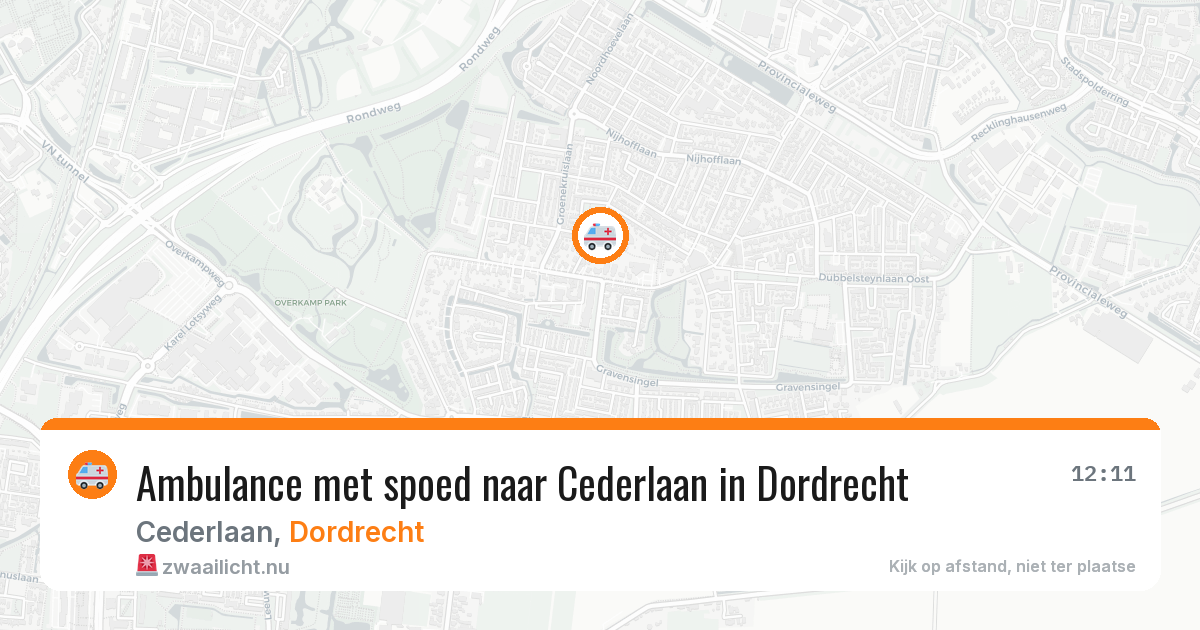 Ambulance met spoed naar Cederlaan in Dordrecht — 24 mrt 2026