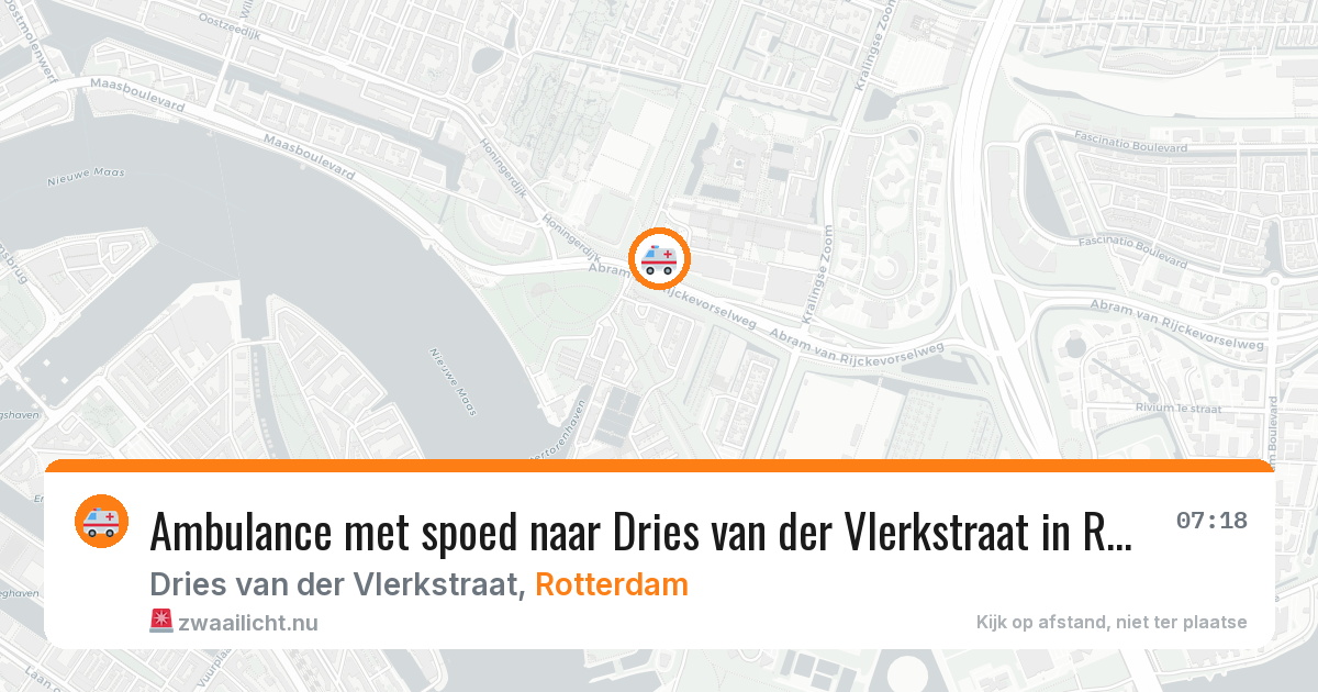 Ambulance met spoed naar Dries van der Vlerkstraat in Rotterdam — 8 mei 2026