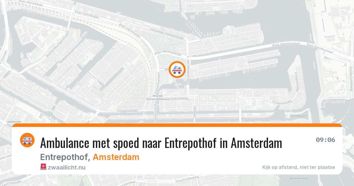 Ambulance met spoed naar Entrepothof in Amsterdam — 19 jul 2026