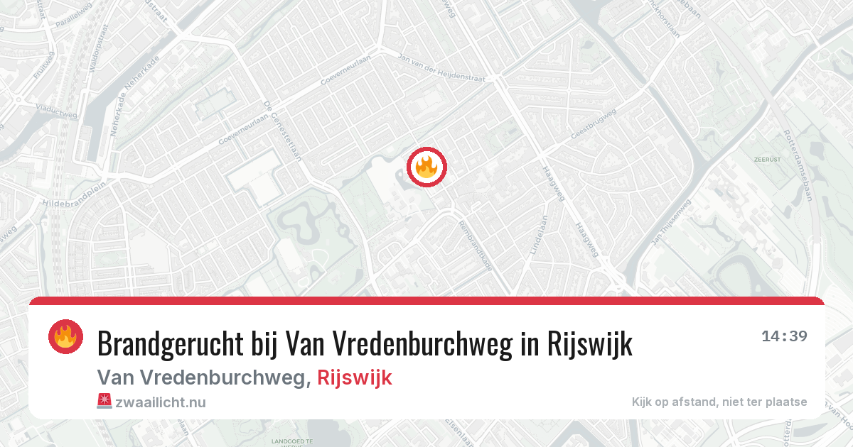 Brandgerucht bij Van Vredenburchweg in Rijswijk — 24 jul 2026