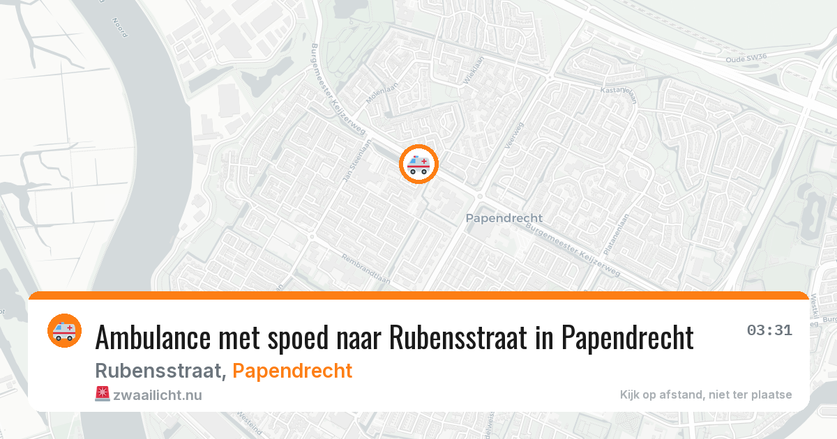 Ambulance met spoed naar Rubensstraat in Papendrecht — 17 mrt 2026