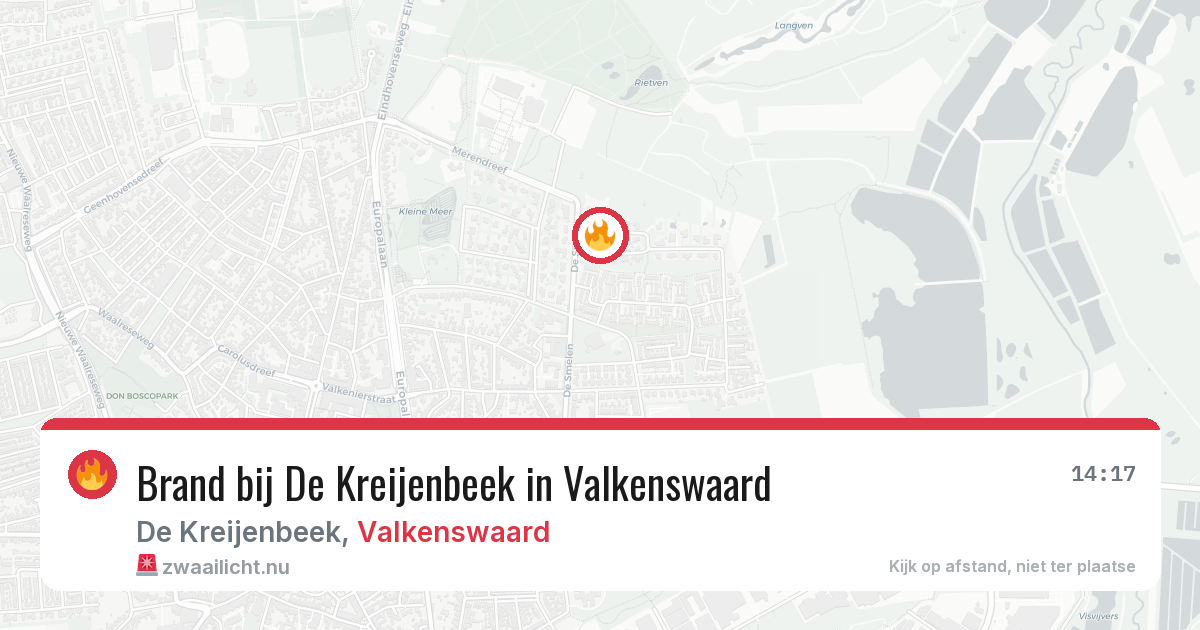 Brand bij De Kreijenbeek in Valkenswaard — 16 jul 2026