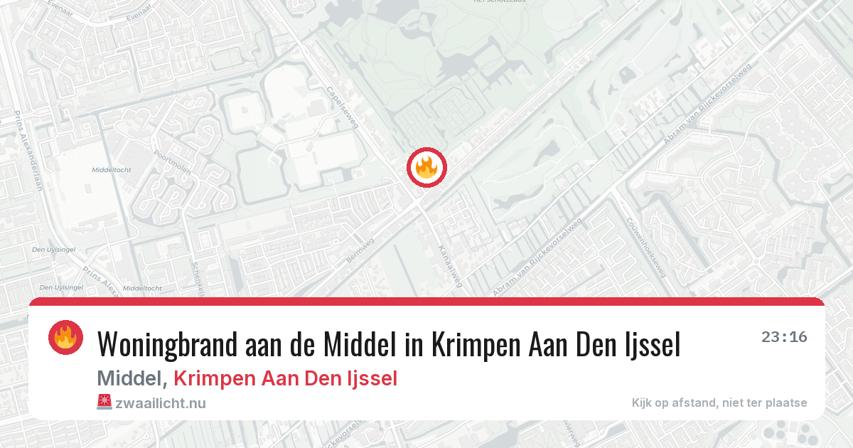Woningbrand aan de Middel in Krimpen Aan Den Ijssel — 7 mrt 2026