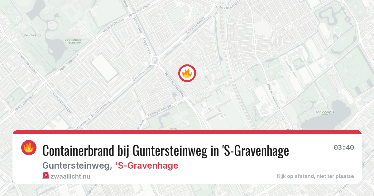 Containerbrand bij Guntersteinweg in 'S-Gravenhage — 14 mei 2026