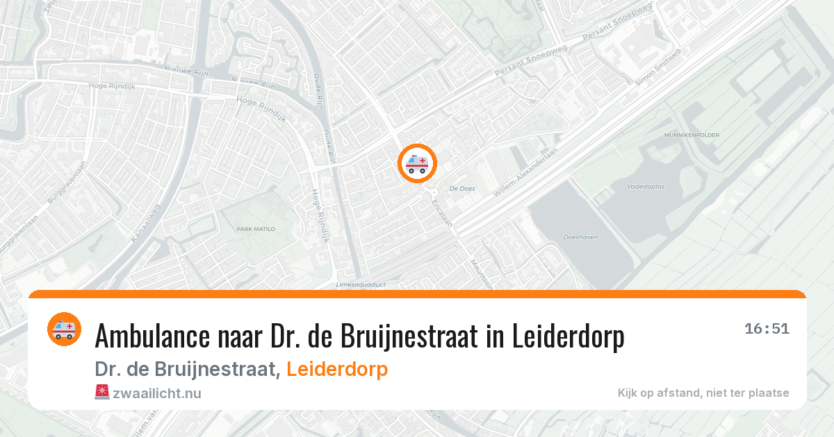 Ambulance naar Dr. de Bruijnestraat in Leiderdorp — 13 jul 2026