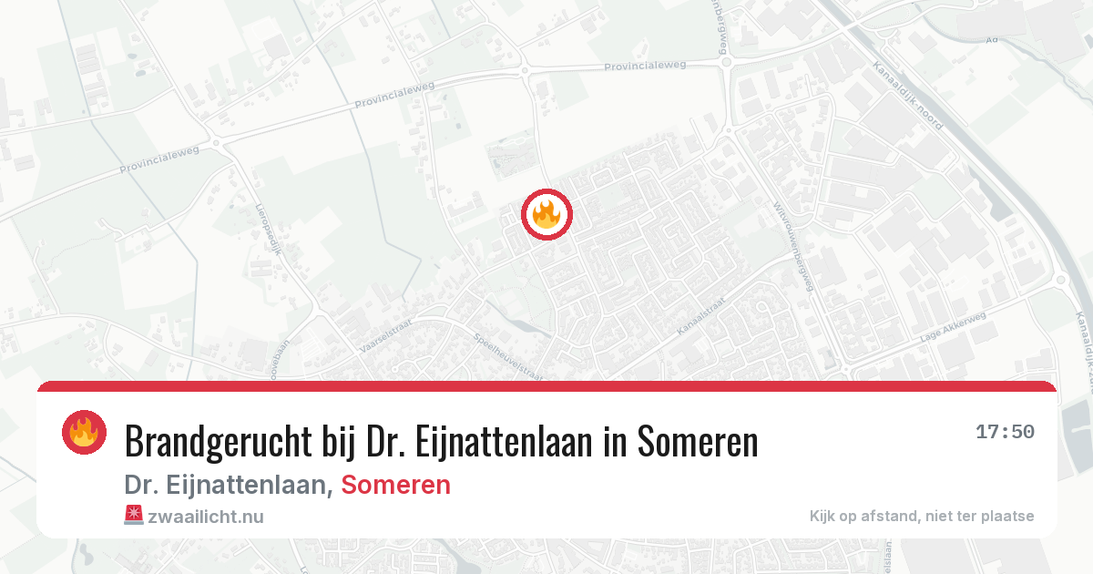 Brandgerucht bij Dr. Eijnattenlaan in Someren — 18 jul 2026