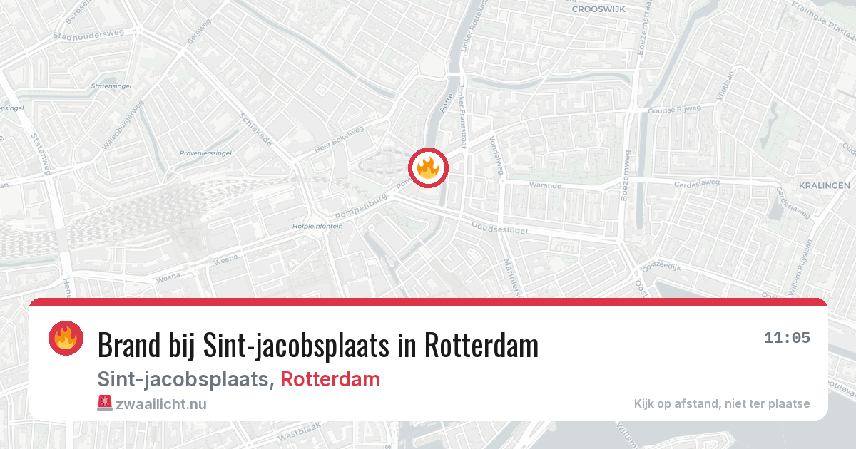 Brand bij Sint-jacobsplaats in Rotterdam — 25 jul 2026
