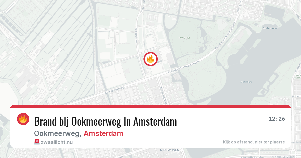 Brand bij Ookmeerweg in Amsterdam — 3 jun 2026
