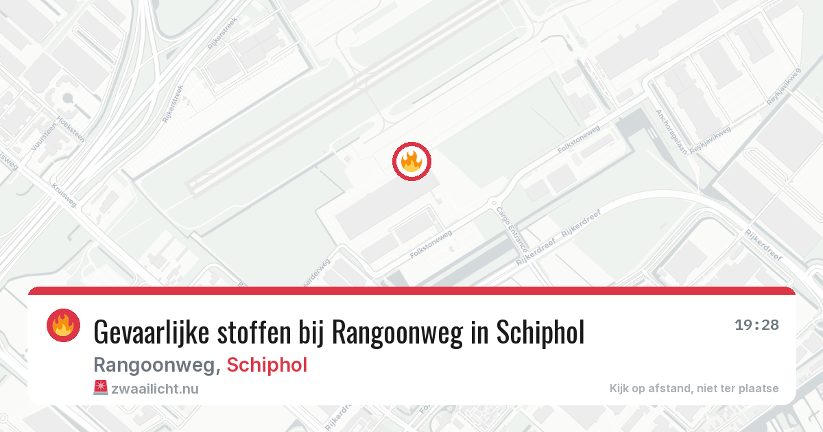 Gevaarlijke stoffen bij Rangoonweg in Schiphol — 19 jul 2026