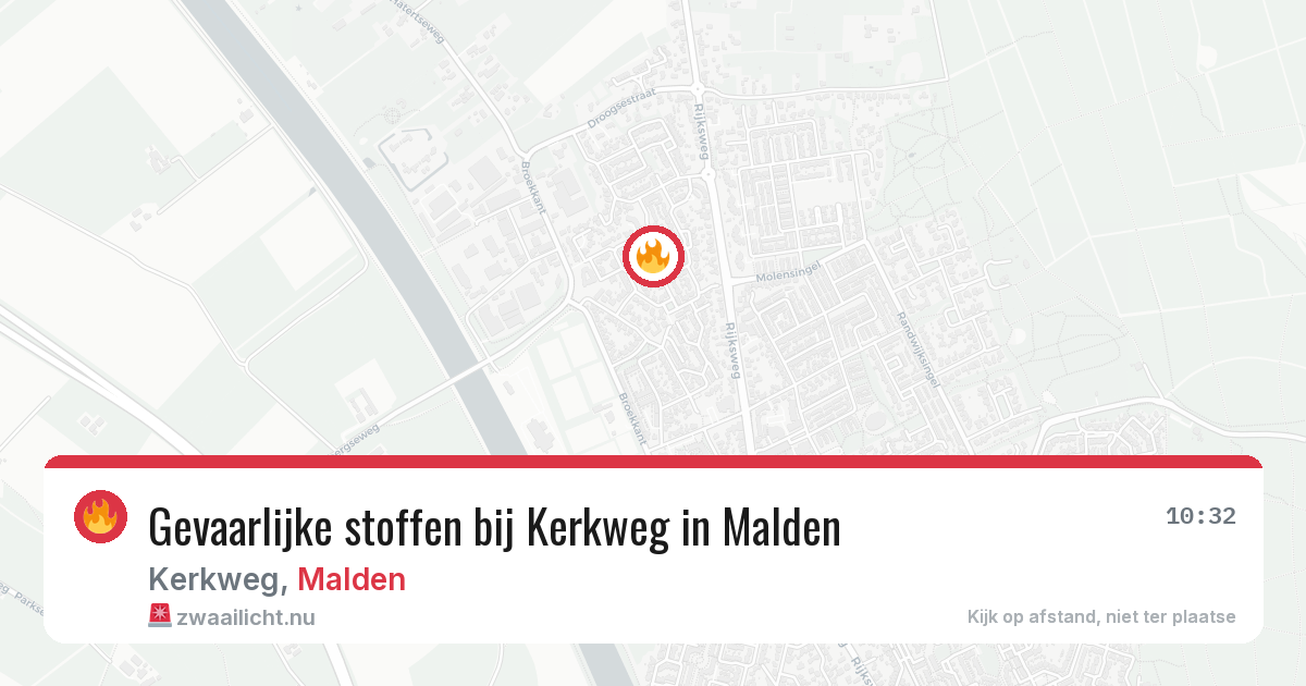 Gevaarlijke stoffen bij Kerkweg in Malden — 23 mrt 2026