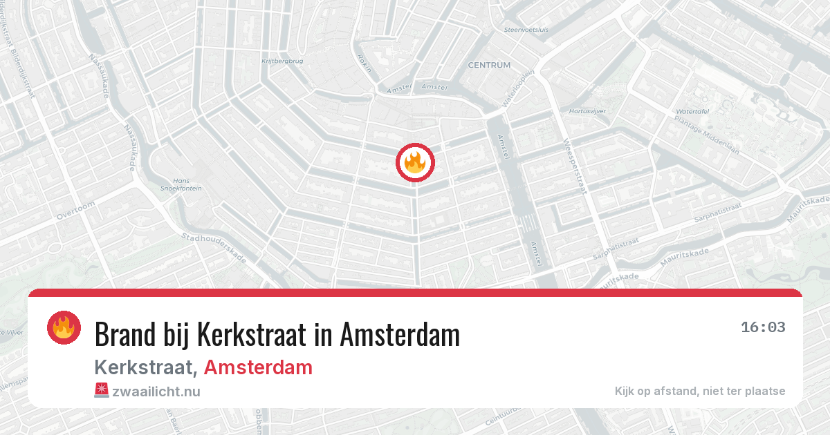 Brand bij Kerkstraat in Amsterdam — 21 mei 2026