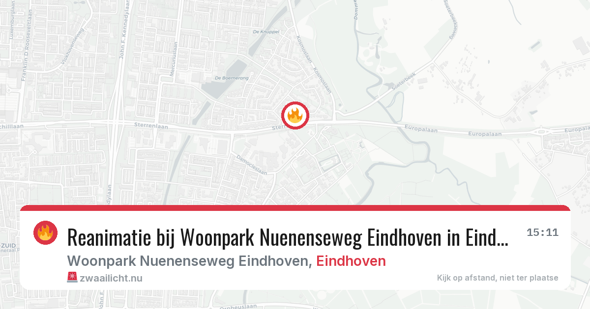 Reanimatie bij Woonpark Nuenenseweg Eindhoven in Eindhoven — 16 jul 2026