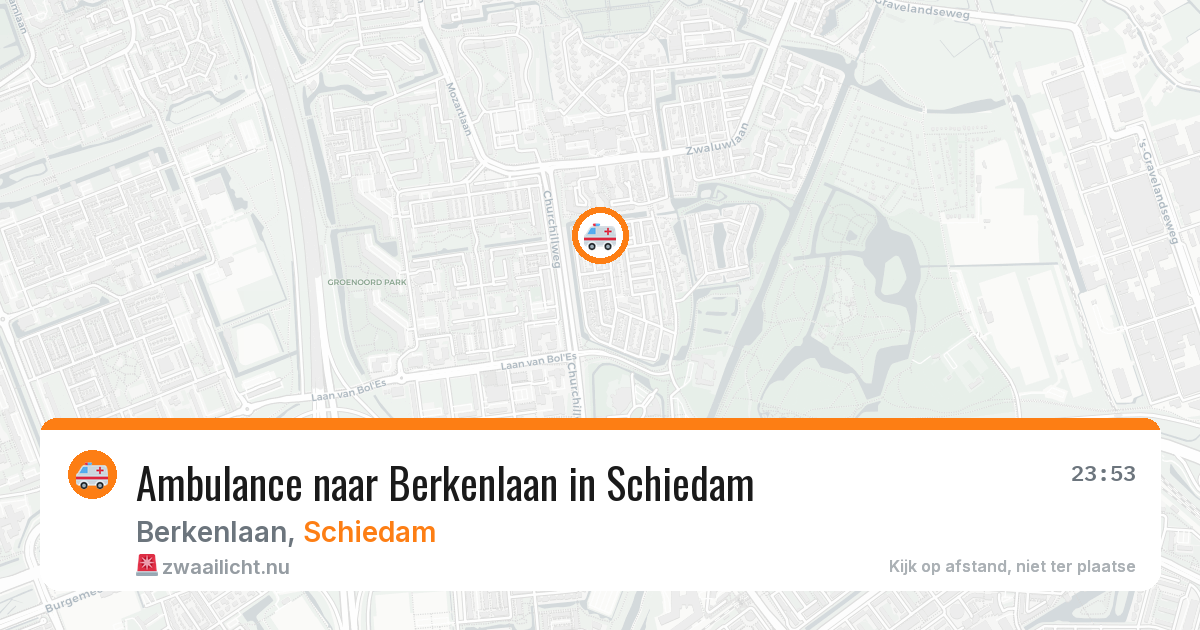 Ambulance naar Berkenlaan in Schiedam — 20 mrt 2026