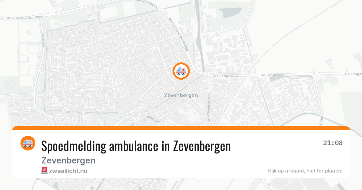 Spoedmelding ambulance in Zevenbergen — 20 jul 2026
