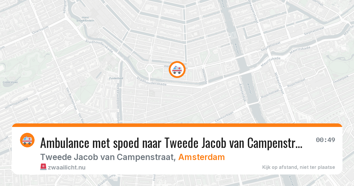 Ambulance met spoed naar Tweede Jacob van Campenstraat in Amsterdam — 20 mrt 2026