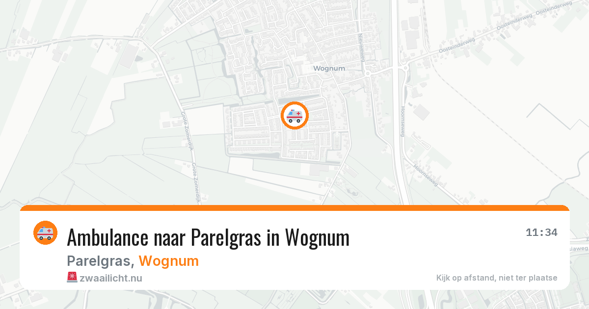 Ambulance naar Parelgras in Wognum — 20 mei 2026