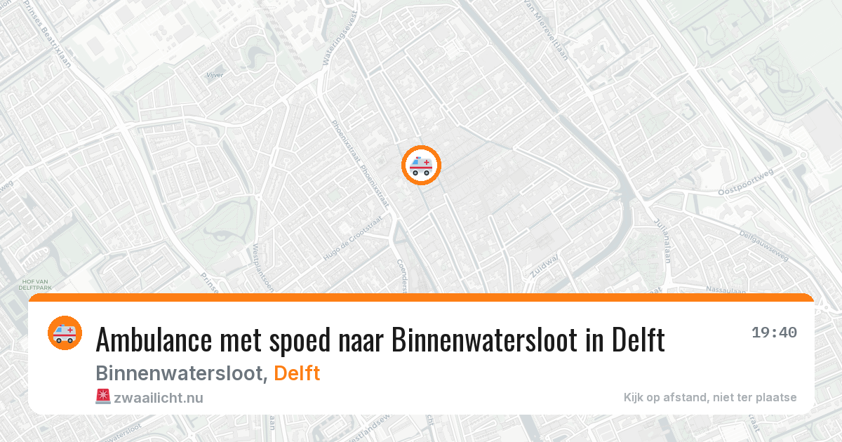 Ambulance met spoed naar Binnenwatersloot in Delft — 12 mei 2026