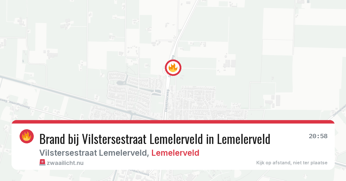 Brand bij Vilstersestraat Lemelerveld in Lemelerveld — 22 mrt 2026