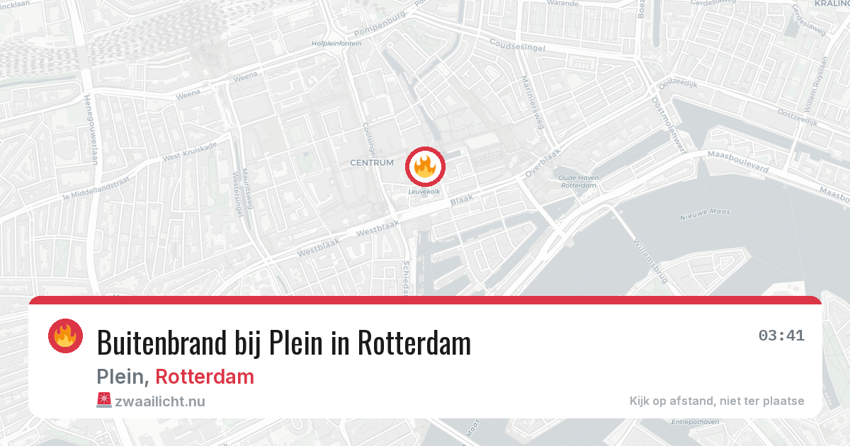 Buitenbrand bij Plein in Rotterdam — 15 jul 2026