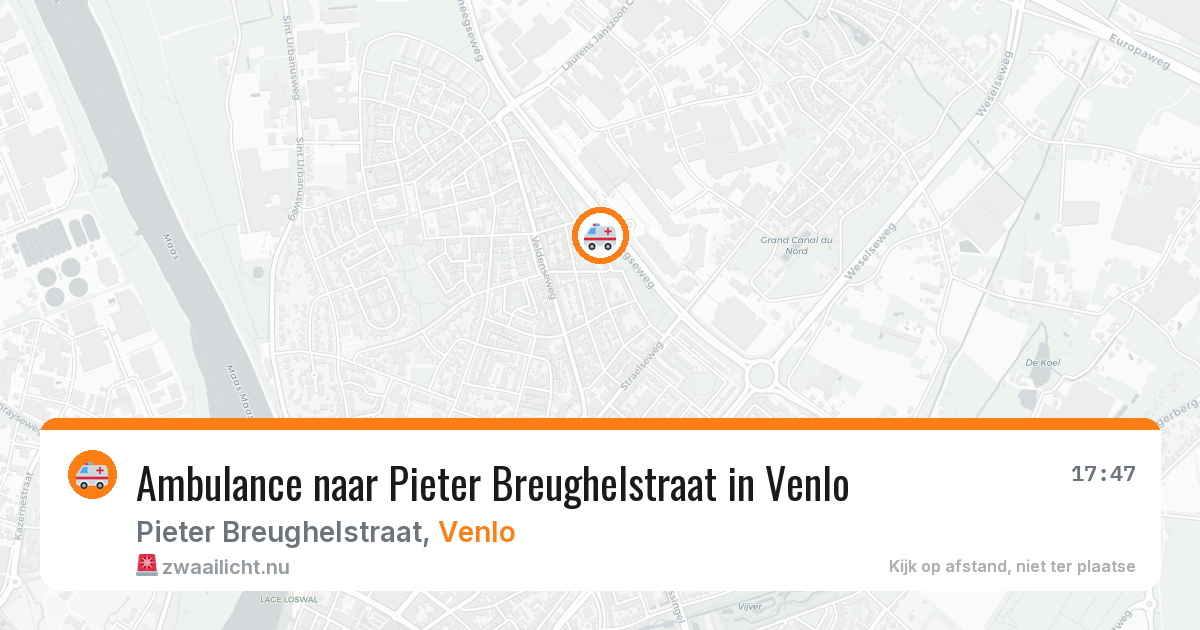 Ambulance naar Pieter Breughelstraat in Venlo — 21 jul 2026