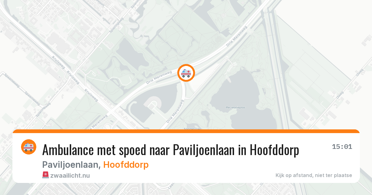 Ambulance met spoed naar Paviljoenlaan in Hoofddorp — 16 mrt 2026