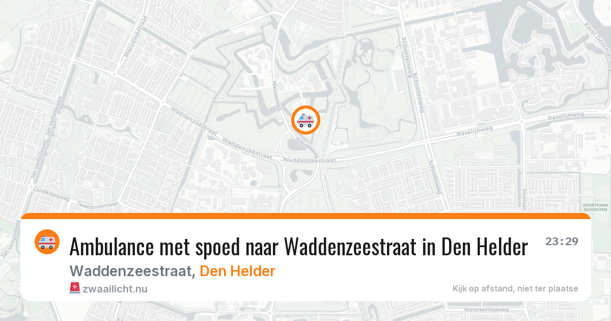 Ambulance met spoed naar Waddenzeestraat in Den Helder — 16 jul 2026
