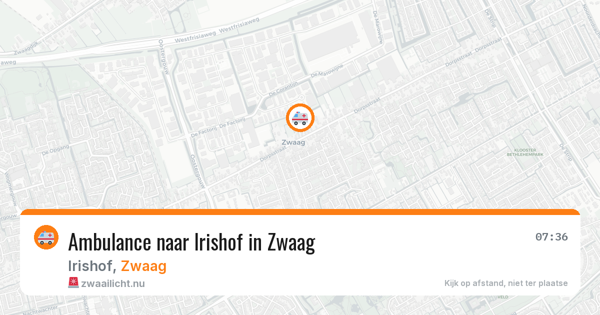 Ambulance naar Irishof in Zwaag — 21 mrt 2026
