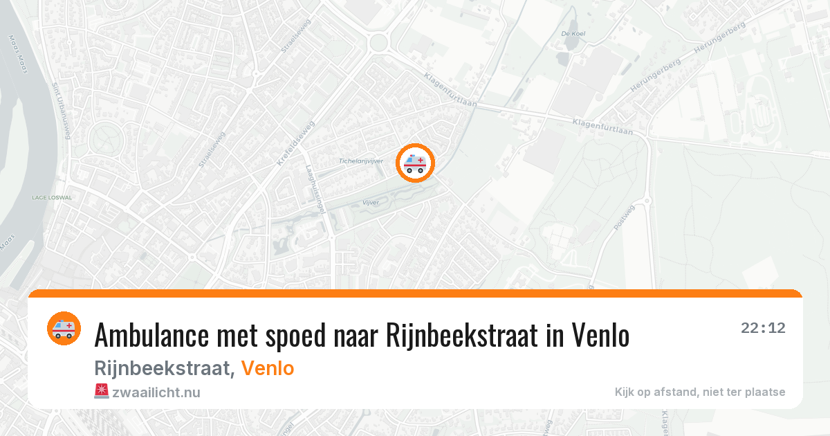 Ambulance met spoed naar Rijnbeekstraat in Venlo — 10 jul 2026