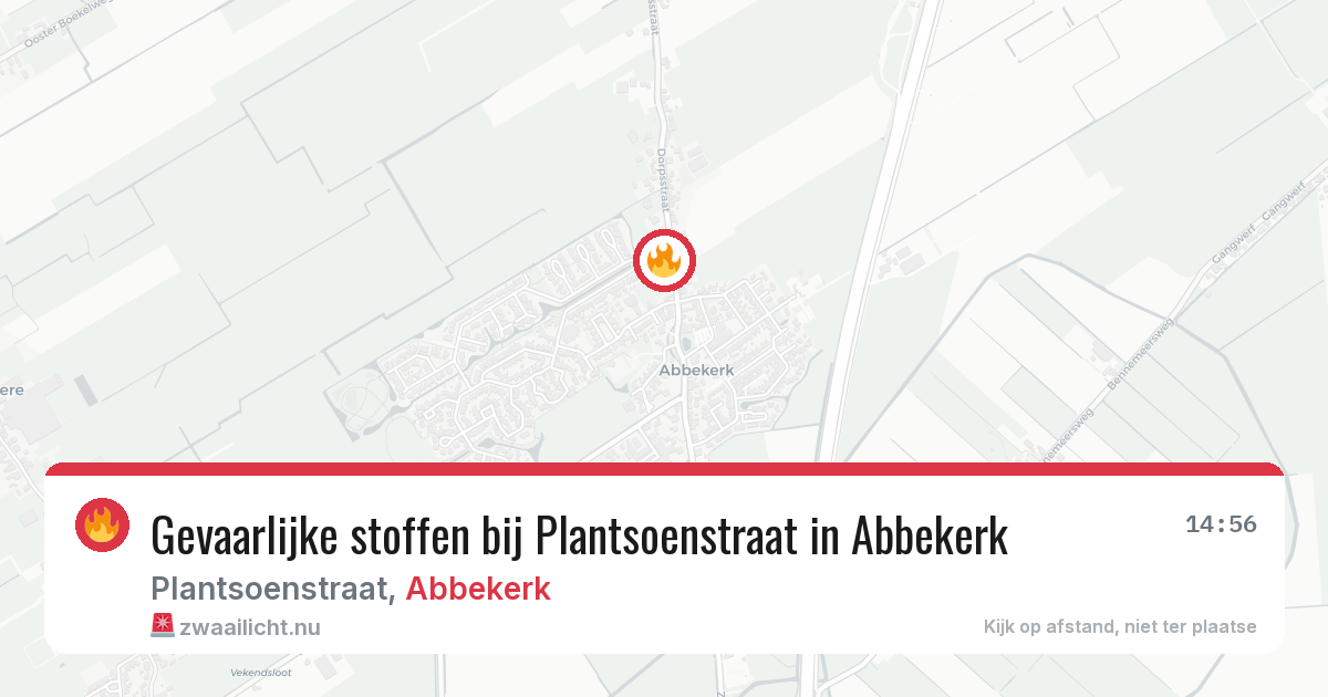 Gevaarlijke stoffen bij Plantsoenstraat in Abbekerk — 13 jul 2026