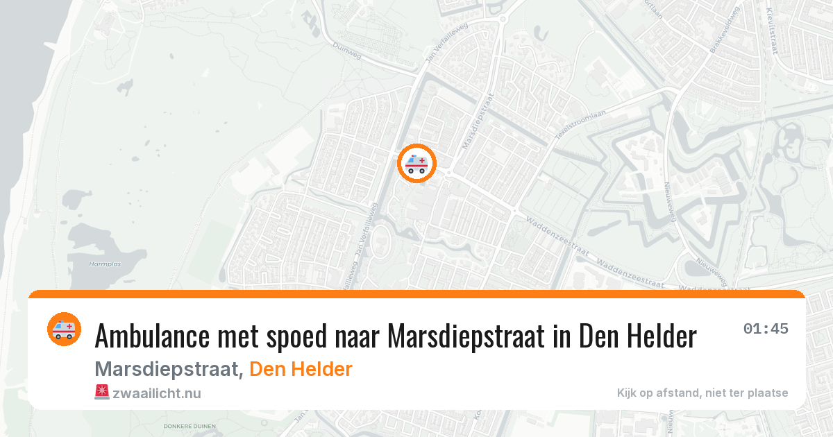 Ambulance met spoed naar Marsdiepstraat in Den Helder — 20 jul 2026