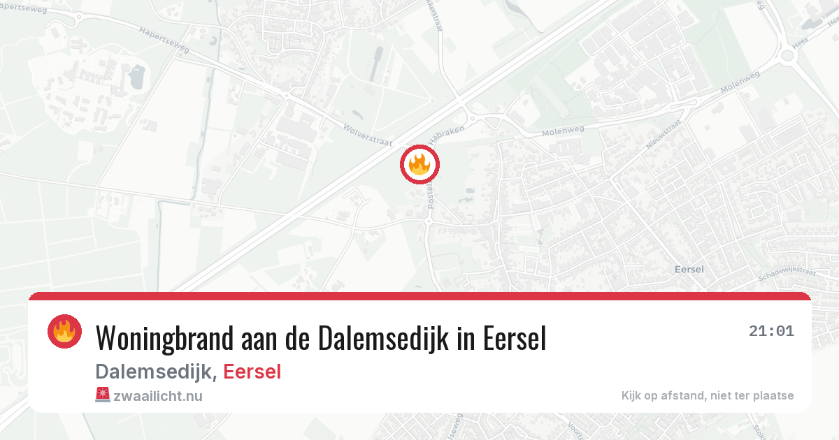 Woningbrand aan de Dalemsedijk in Eersel — 21 apr 2026