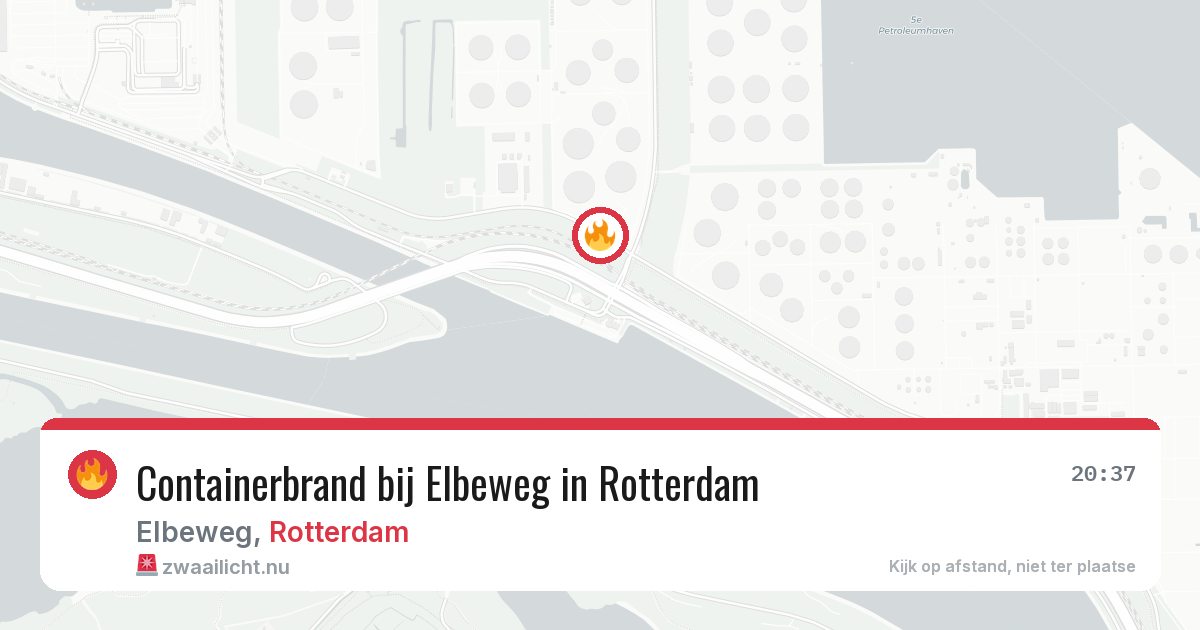 Containerbrand bij Elbeweg in Rotterdam — 20 jul 2026