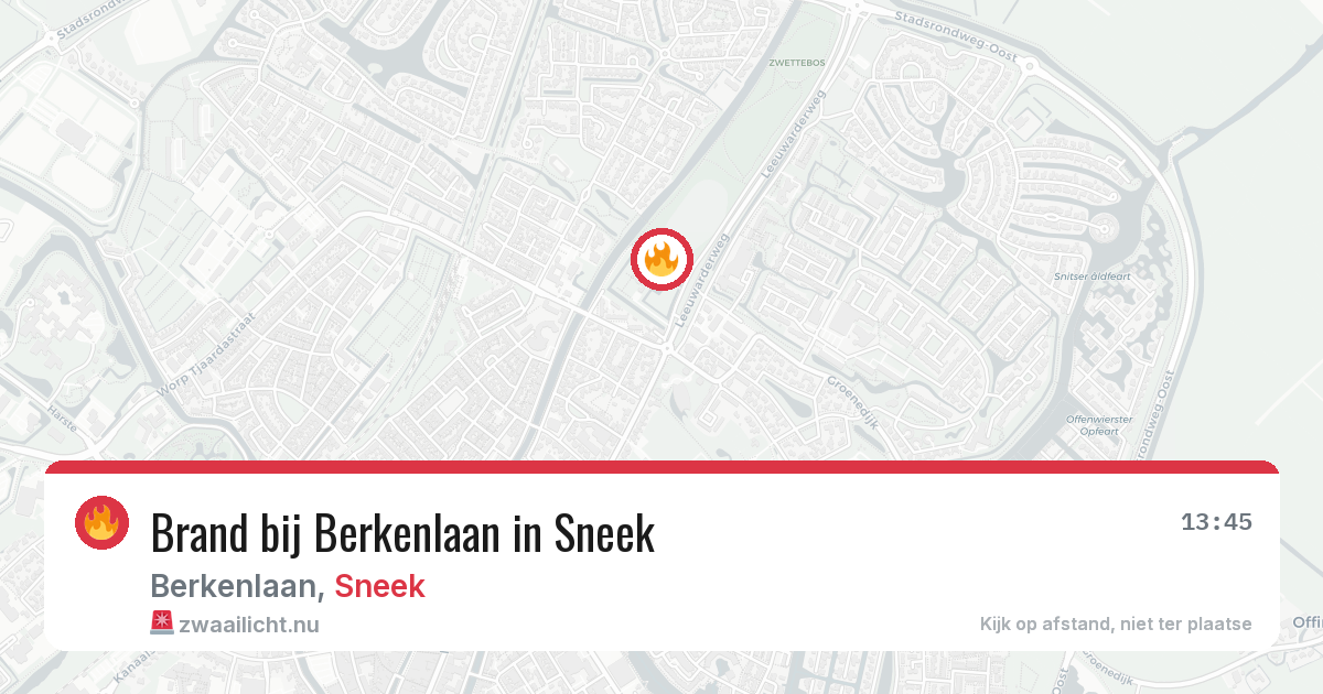 Brand bij Berkenlaan in Sneek — 18 mrt 2026