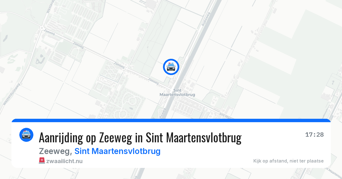 Aanrijding op Zeeweg in Sint Maartensvlotbrug — 19 jul 2026