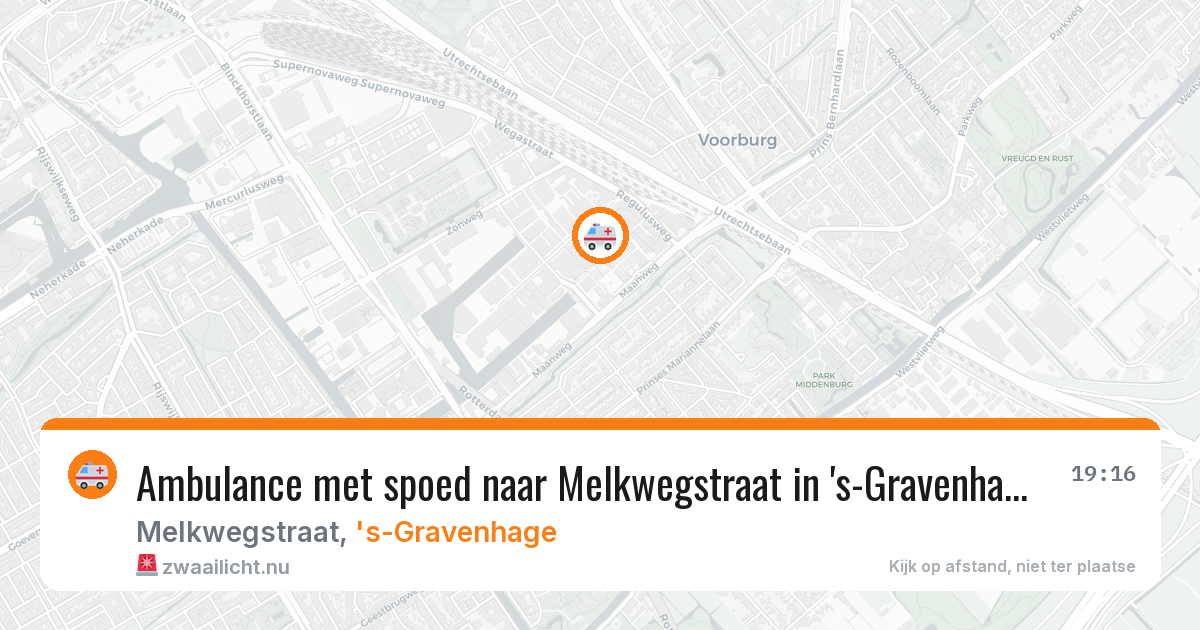 Ambulance met spoed naar Melkwegstraat in 's-Gravenhage — 19 jul 2026