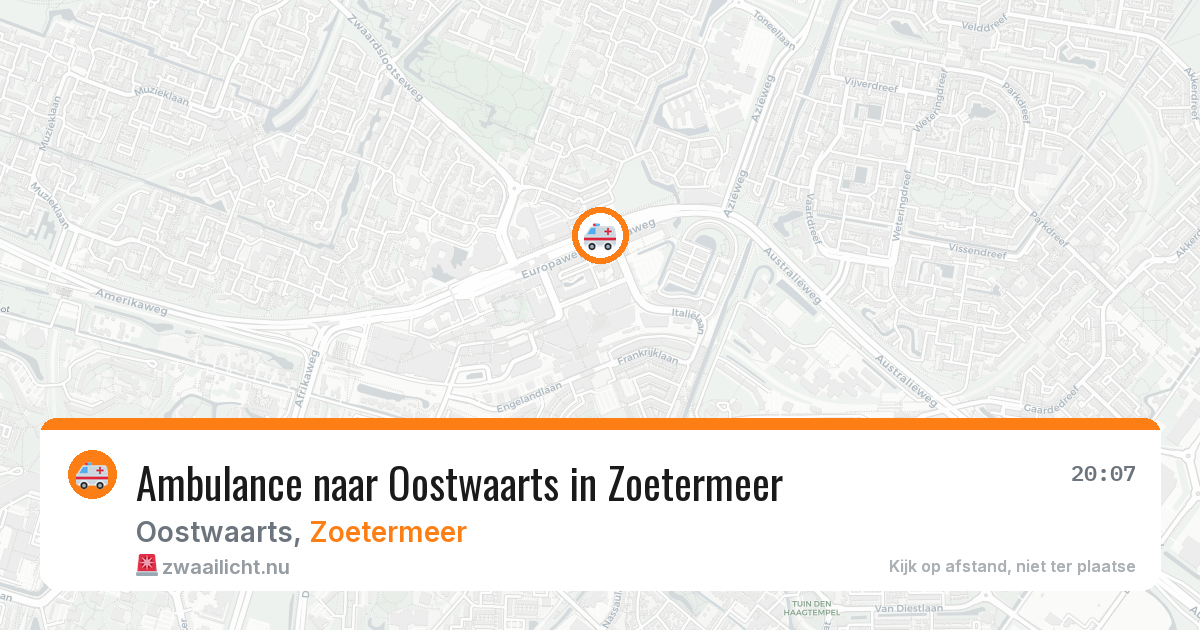 Ambulance naar Oostwaarts in Zoetermeer — 26 jul 2026
