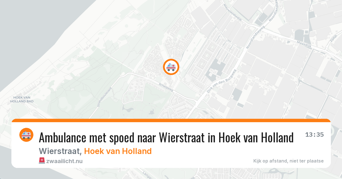 Ambulance met spoed naar Wierstraat in Hoek van Holland — 14 jul 2026
