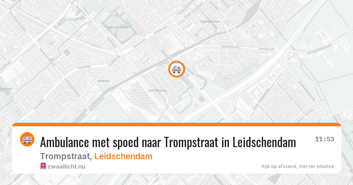 Ambulance met spoed naar Trompstraat in Leidschendam — 23 jul 2026