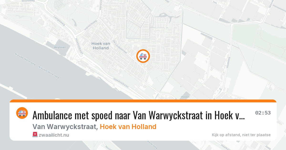 Ambulance met spoed naar Van Warwyckstraat in Hoek van Holland — 19 jul 2026