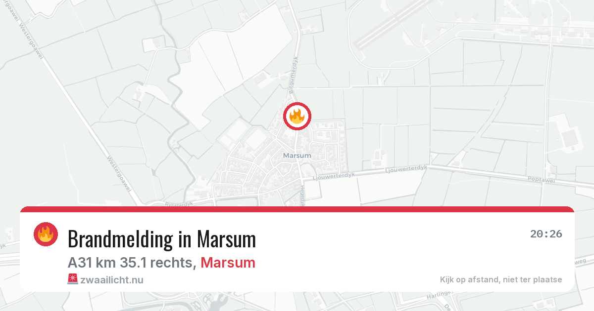 Brandmelding in Marsum — 29 mrt 2026