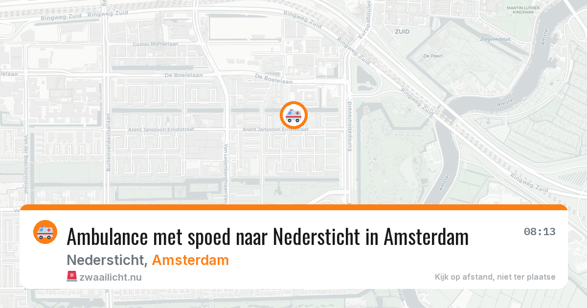 Ambulance met spoed naar Nedersticht in Amsterdam — 15 jul 2026