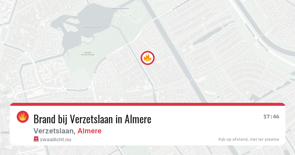 Brand bij Verzetslaan in Almere — 20 mrt 2026