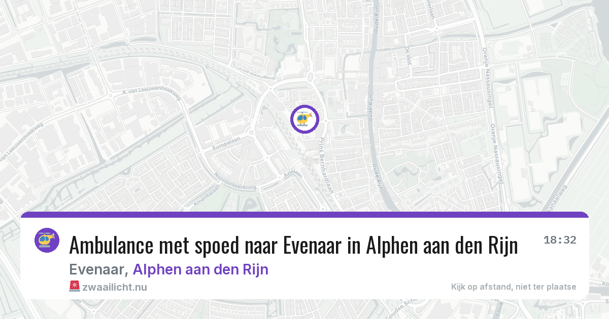 Ambulance met spoed naar Evenaar in Alphen aan den Rijn — 19 jul 2026